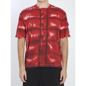 MONCLER GENIUS T-Shirt with Puffer Jacket Print Men RED T-Shirts